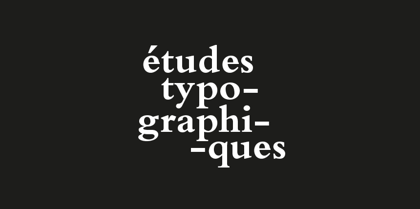 Typografie voor het boekomslag van de artist edition "études typographiques". Klik om de afbeelding groter weer te geven.